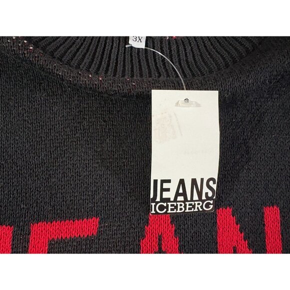 Iceberg Peanuts Linus Knit Sweater Disney size 3XL black Made Italy vintage 90’s - Picture 5 of 8